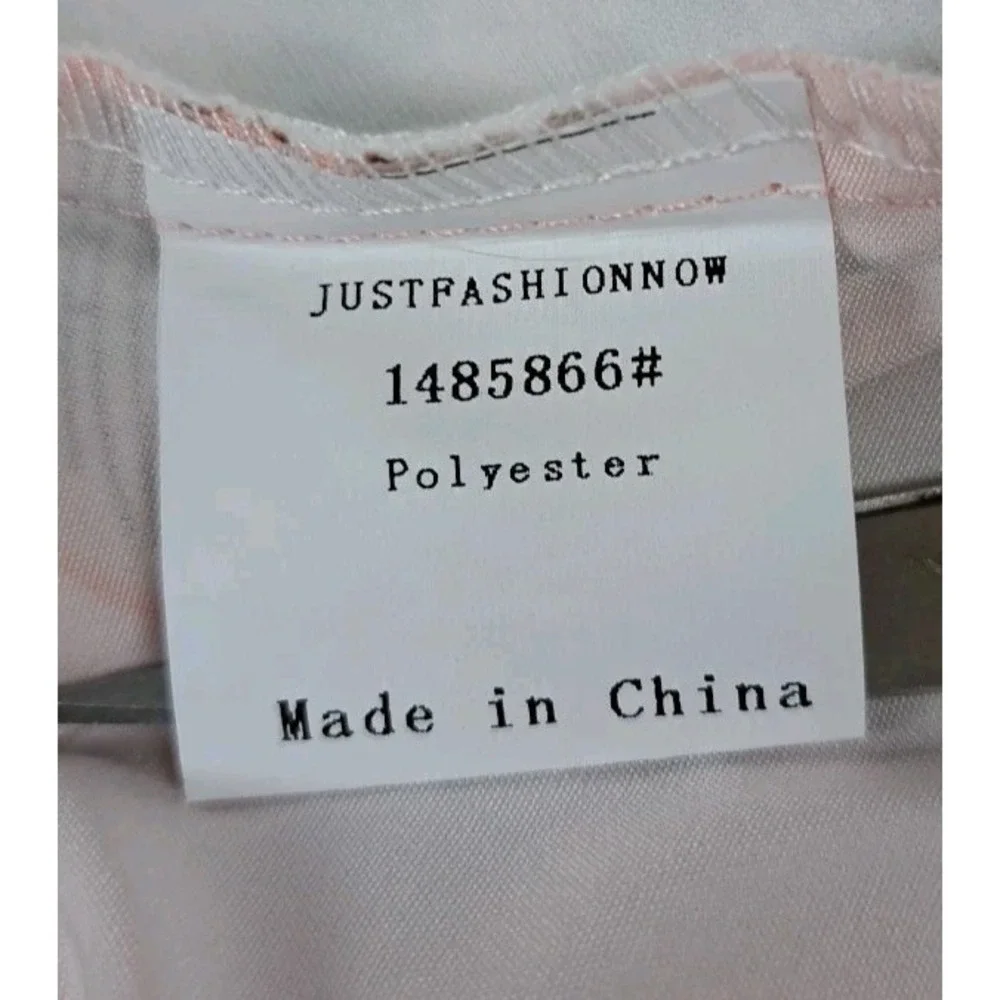 Just Fashion Now Popover Top XL Peach Floral Art‎ Two-Fer Short Sleeve Tie Front
